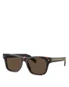 Prada Iconic Plaque Rectangular Sunglasses, 55mm In Brown/brown Solid