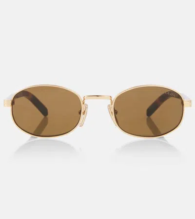 Prada Runde Sonnenbrille Iconic Plaque In Braun