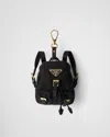 Prada Mini Icon Re-nylon Bag Charm In Black
