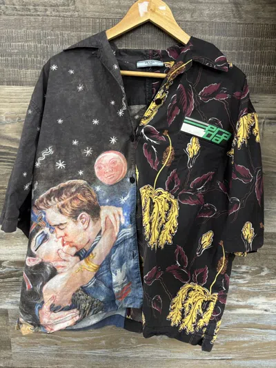 Pre-owned Prada Impossible Love Split Double Match Shirt Xl In Brown