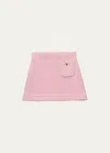 Prada Impunture Mini Cashmere Skirt In F0028 Rosa