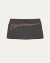 Prada 3d Printed-belt Mini Skirt In F0480 Ardesia