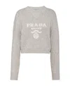 Prada Intarsia-knit Cropped Jumper In Marble Gray