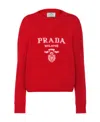 Prada Wool And Cashmere Crew-neck Sweater In Red