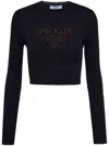 Prada T-shirt In Seta Nera  Donna In Black