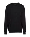 Prada Logo Intarsia Crewneck Knitted Jumper In Black