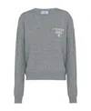 Prada Intarsia-logo Cashmere Jumper In Grey
