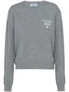 Prada Intarsia-logo Cashmere Jumper In Grey