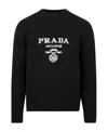 Prada Logo Wool And Cashmere Sweater In Black