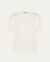 Prada Logo-jacquard Silk Jumper In Naturale