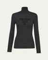 Prada Superfine Wool Turtleneck Sweater In Antracite