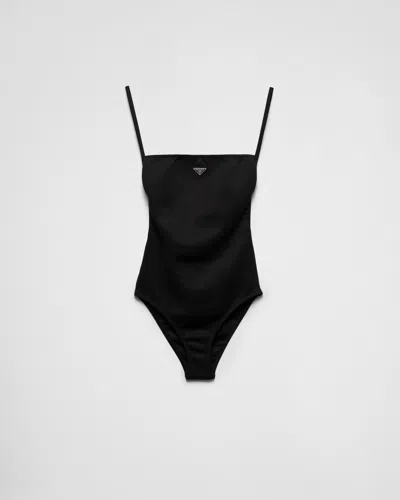 PRADA INTERLOCK KNIT ONE-PIECE SWIMSUIT
