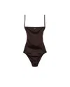 Prada Einteiliger Badeanzug Aus Interlock-strick In Brown