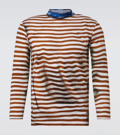 Prada Longsleeve Interlock Aus Baumwolle In Weiss