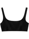 Prada Interlock Fabric Bikini Top In Black