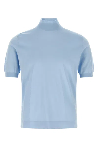 Prada Intersio Logo Sweater In Blue