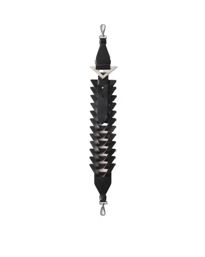Prada Interwoven Leather Shoulder Strap In Black