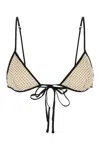 Prada Sheer Polka Dot Bra With Adjustable Straps In Neutral