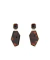 Prada Geometric Drop Earrings Tortoiseshell Pattern In Black