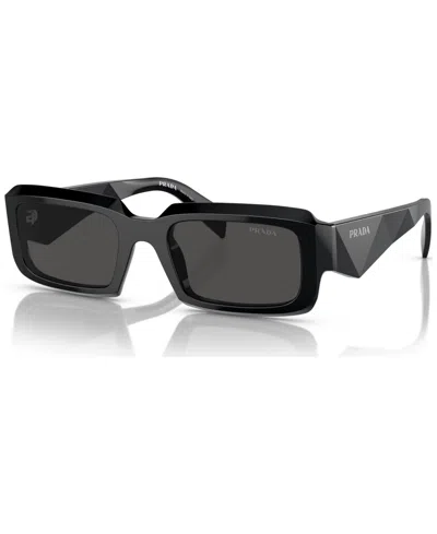 Prada Irregular Low Bridge Men's Sunglasses, Pr 27zsf In Black
