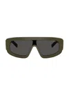 Prada Irregular Sunglasses In Green