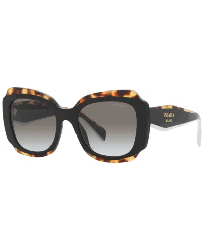 Prada Irregular Women's Sunglasses, Pr 16ys In Black,havana