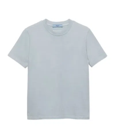 PRADA PRADA TRIANGLE-LOGO CREWNECK T-SHIRT