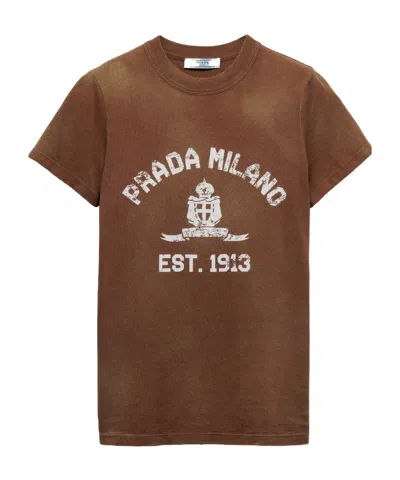 PRADA PRINTED JERSEY T-SHIRT
