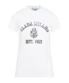 Prada Stamped Logo Crew Neck T-shirt In White