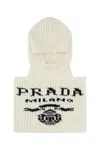 Prada Women's Ivory Cashmere Balaclava In F0009