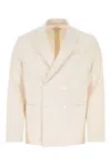 Prada Ivory Cotton Blazer In Off White