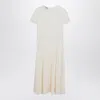 Prada Ivory Dress In Damask Silk Blend Women In Multi