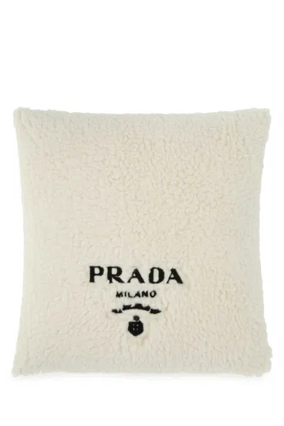 Prada Ivory Eco Fur Pillow