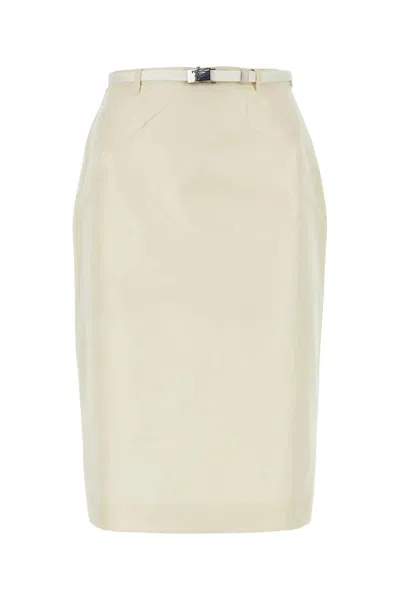 PRADA PRADA IVORY FAILLE SKIRT