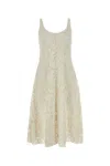 Prada Lace Overlay A-line Silhouette Midi Dress