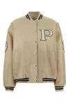 Prada Padded Leather Varsity Jacket Women In Pink