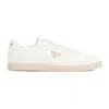 Prada Ivory Leather Lace-up Sneakers In Neutral