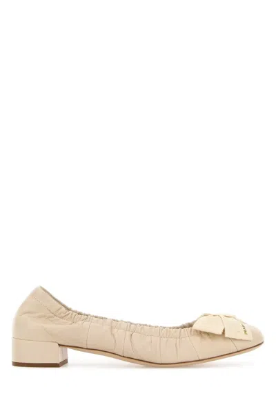Prada Ivory Leather Pumps In Multi