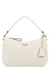 Prada Ivory Leather Small Handbag In Neutral