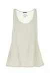 Prada Cotton Reversible Mini Dress With Elastic Hem In White