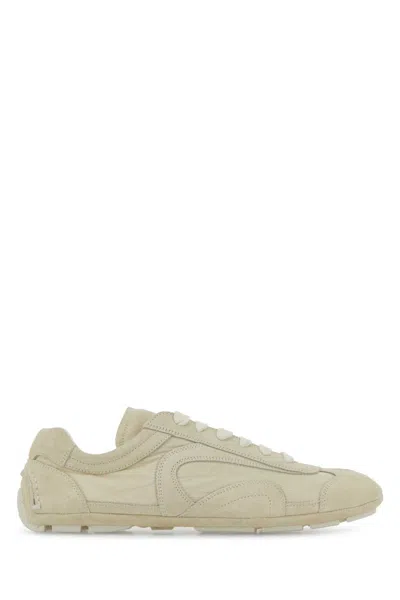 Prada Ivory Montecarlo Re-nylon Sneakers In Neutral