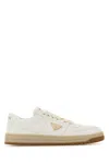 Prada Ivory Nappa Leather Downtown Sneakers In White