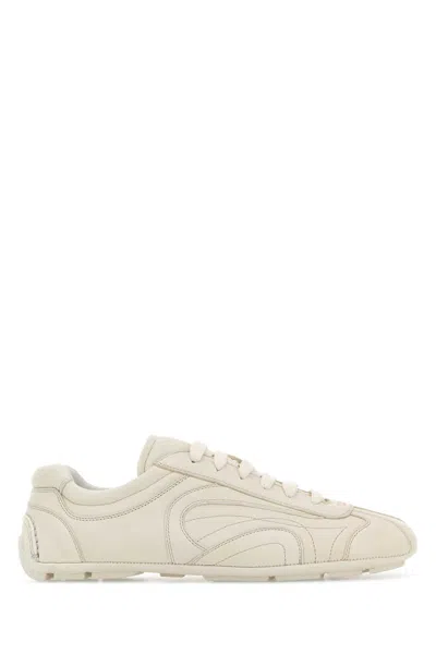 Prada Mens Neutral Montecarlo Re-edition 2005 Antiqued Leather Low-top Trainers Eur 42.5 / 8.5 Uk
