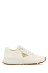 Prada Ivory Leather Lace-up Sneakers