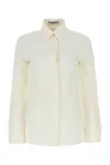 Prada Ivory Paper And Viscose Shirt In Off White