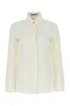 Prada Ivory Paper And Viscose Shirt In White