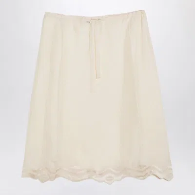 PRADA PRADA  IVORY SILK SKIRT