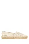 Prada Ivory Slip On Espadrilles In Multi