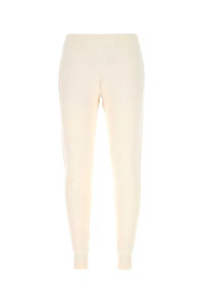Prada Ivory Stretch Cashmere Blend Joggers In Off White