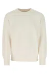 Prada Ivory Stretch Cashmere Blend Sweater In F0009